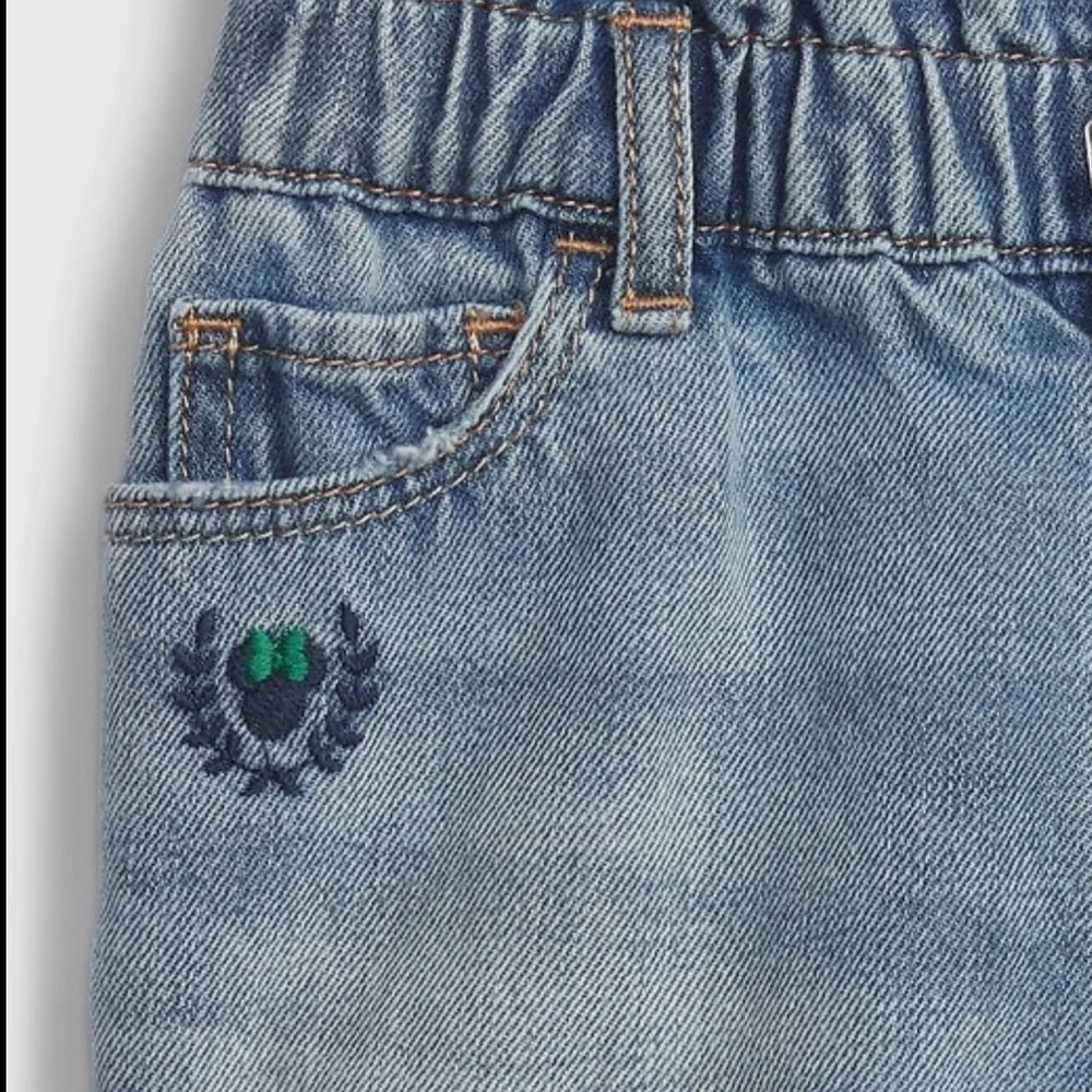 GAP Blue Denim Shorts with Minnie Mouse Embroidery